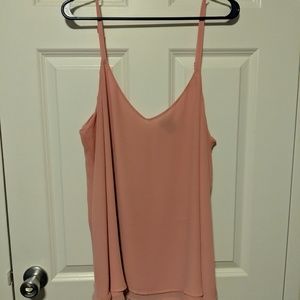NWOT DUSTY PINK DOUBLE LAYER CHIFFON SWING CAMI